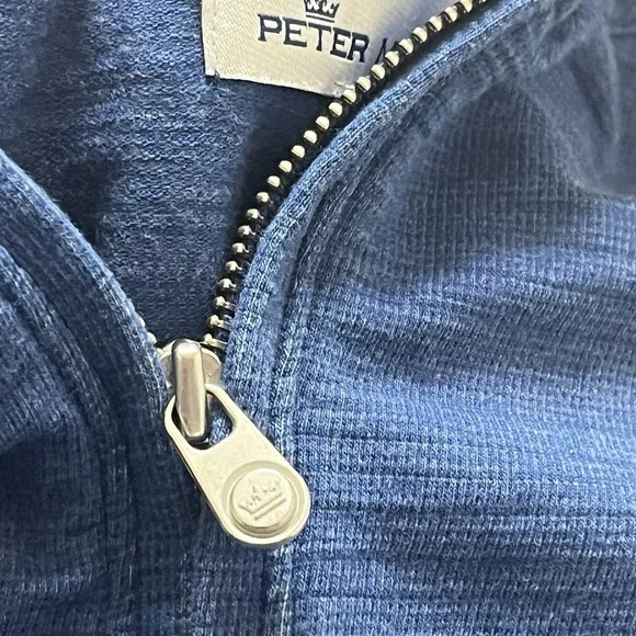 Peter Millar Crown Comfort Sweater Mens XL Blue Golf 1/4 Zip Pullover Preppy - Picture 10 of 12